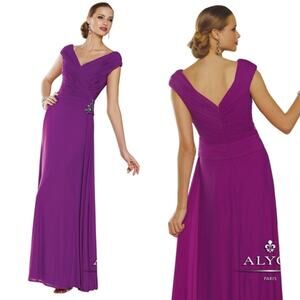 NWT Alyce Purple Dahlia Gown Style # 29700 Sz 8